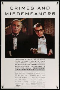3r392 CRIMES & MISDEMEANORS style B 1sh '89 Woody Allen directs & stars with Martin Landau!