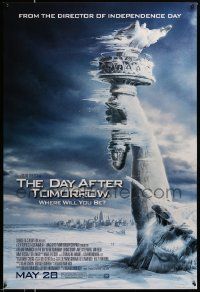 3r428 DAY AFTER TOMORROW style AS advance 1sh '04 art of Statue of Liberty frozen in tidal wave!