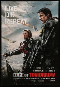 3r523 EDGE OF TOMORROW 2014 teaser DS 1sh '14 Tom Cruise & Emily Blunt, live, die, repeat!