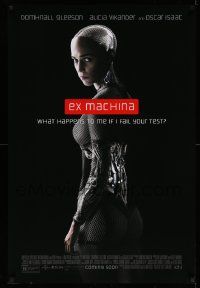 3r571 EX MACHINA advance DS 1sh '15 great image of sexy Alicia Vikander as the humanoid robot Ava!