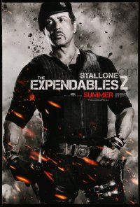 3r578 EXPENDABLES 2 teaser DS 1sh '12 great close-up image of tough-guy Sylvester Stallone!