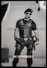 3r583 EXPENDABLES 3 teaser DS 1sh '14 Sylvester Stallone smoking cigar w/two Kimber .45s!