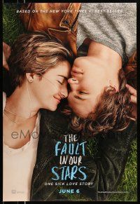 3r611 FAULT IN OUR STARS style A DS teaser 1sh '14 Shailene Woodley, Ansel Elgort, Laura Dern!