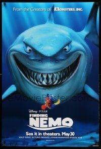 3r625 FINDING NEMO advance DS 1sh '03 best Disney & Pixar animated fish movie, huge image of Bruce!