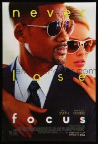 3r643 FOCUS advance DS 1sh '15 cool close up of Will Smith and Margot Robbie in sunglasses!