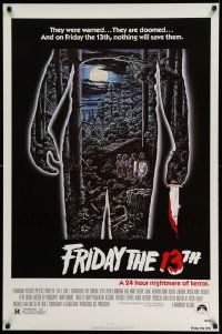 3r663 FRIDAY THE 13th 1sh R80s great Alex Ebel art, slasher classic, 24 hours of terror!