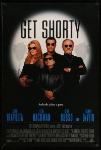 3r695 GET SHORTY DS 1sh '95 John Travolta, Danny DeVito, Gene Hackman, Rene Russo