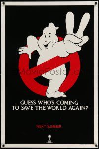 3r703 GHOSTBUSTERS 2 teaser 1sh '89 logo, guess who is coming to save the world again next summer?
