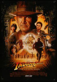 3r911 INDIANA JONES & THE KINGDOM OF THE CRYSTAL SKULL advance DS 1sh '08 Drew art of Ford & cast!