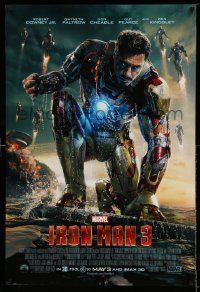 3r947 IRON MAN 3 advance DS 1sh '13 cool image of Robert Downey Jr in title role by ocean!