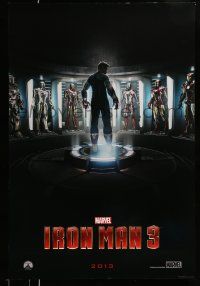 3r948 IRON MAN 3 2013 style teaser DS 1sh '13 cool image of Robert Downey Jr & many suits!