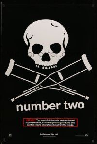 3r953 JACKASS NUMBER TWO teaser DS 1sh '06 Johnny Knoxville, Margera, cool skull & crutches logo!