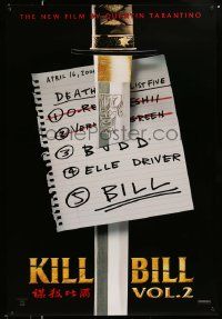 3s010 KILL BILL: VOL. 2 teaser 1sh '04 katana through death list, Quentin Tarantino!