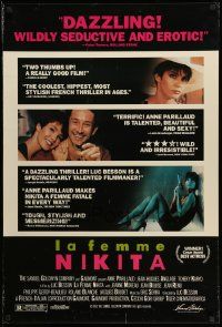 3s030 LA FEMME NIKITA reviews 1sh '91 Luc Besson, sexy Anne Parillaud w/pistol!