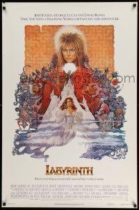 3s032 LABYRINTH 1sh '86 Jim Henson, art of David Bowie & Jennifer Connelly by Ted CoConis!