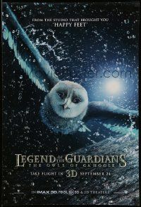 3s069 LEGEND OF THE GUARDIANS: THE OWLS OF GA'HOOLE advance DS 1sh '10 owl over blue background