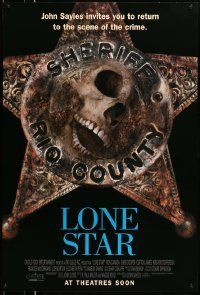3s093 LONE STAR advance 1sh '96 John Sayles, cool image of skull in sheriff badge!