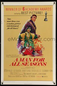 3s143 MAN FOR ALL SEASONS 1sh R72 Paul Scofield, Robert Shaw, Best Picture Academy Award!