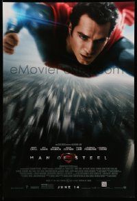 3s146 MAN OF STEEL advance DS 1sh '13 Henry Cavill in the title role as Superman flying!