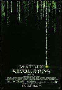 3s176 MATRIX REVOLUTIONS advance DS 1sh '03 everything that has a beginning has an end!