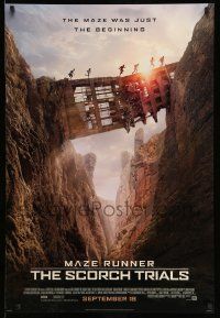 3s187 MAZE RUNNER: THE SCORCH TRIALS style B - Canada advance DS 1sh '15 Dylan O'Brien sci-fi!