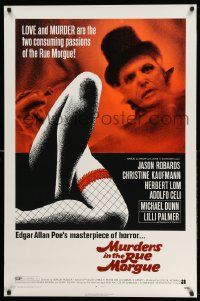3s257 MURDERS IN THE RUE MORGUE 1sh '71 AIP, Edgar Allan Poe, sexy legs in fishnet stockings!