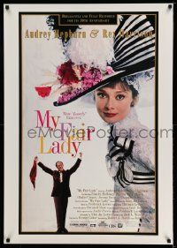 3s259 MY FAIR LADY 1sh R94 great close-up image of Audrey Hepburn, Rex Harrison!