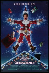 3s270 NATIONAL LAMPOON'S CHRISTMAS VACATION DS 1sh '89 Consani art of Chevy Chase, yule crack up!