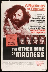 3s316 OTHER SIDE OF MADNESS 1sh '72 Charles Manson, horror art by Bill Proctor!