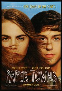 3s330 PAPER TOWNS style A teaser DS 1sh '15 great image of Nat Wolff and Cara Delevingne!