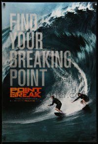 3s387 POINT BREAK teaser DS 1sh '15 Luke Bracey and Edgar Ramirez surfing massive wave!