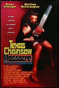 3s482 RETURN OF THE TEXAS CHAINSAW MASSACRE 1sh R96 Matthew McConaughey, wacky image!