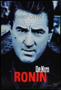 3s526 RONIN teaser 1sh '98 Jean Reno, cool close-up of Robert De Niro!