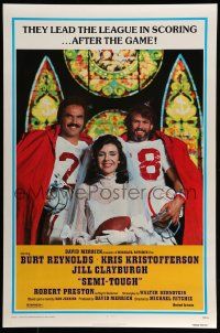 3s581 SEMI-TOUGH 1sh '77 photo image of Jill Clayburgh between Burt Reynolds & Kris Kristofferson!