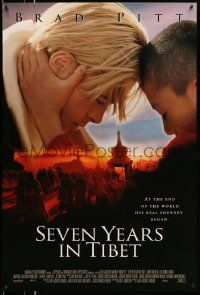3s583 SEVEN YEARS IN TIBET DS 1sh '97 adventurer Brad Pitt, Jean-Jacques Annaud!