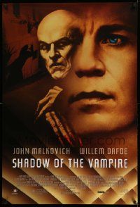 3s588 SHADOW OF THE VAMPIRE 1sh '00 art of John Malkovich as F.W. Murnau, Willem Dafoe!