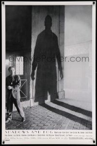 3s589 SHADOWS & FOG DS 1sh '92 cool photographic image of Woody Allen by Klleger and Hamill!
