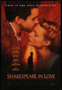3s590 SHAKESPEARE IN LOVE teaser 1sh '98 Geoffrey Rush, Affleck & Joseph Fiennes, Madden!