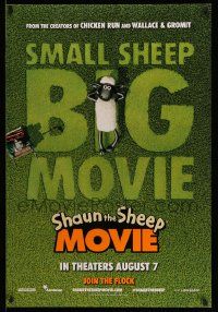 3s594 SHAUN THE SHEEP MOVIE advance DS 1sh '15 small sheep, big movie, great image!