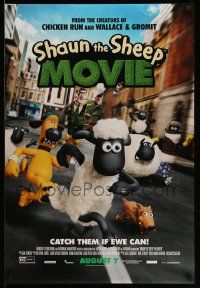 3s593 SHAUN THE SHEEP MOVIE advance DS 1sh '15 catch them if ewe can, wacky image!
