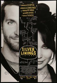 3s607 SILVER LININGS PLAYBOOK advance DS 1sh '12 split image of Bradley Cooper, Jennifer Lawrence!