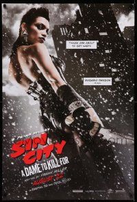 3s615 SIN CITY A DAME TO KILL FOR teaser DS 1sh '14 sexy Rosario Dawson as Gail w/knife!