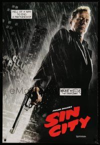 3s611 SIN CITY teaser DS 1sh '05 Frank Miller comic, cool image of Bruce Willis as Hartigan!