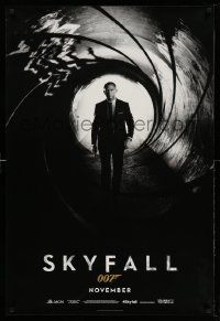 3s624 SKYFALL November teaser DS 1sh '12 Daniel Craig as James Bond standing in classic gun barrel!