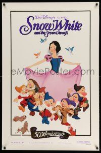 3s639 SNOW WHITE & THE SEVEN DWARFS foil 1sh R87 Walt Disney animated cartoon fantasy classic!