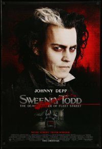 3s747 SWEENEY TODD THE DEMON BARBER OF FLEET STREET advance DS 1sh '07 Tim Burton, Johnny Depp!