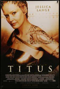 3s811 TITUS advance DS 1sh '99 huge close-up of Jessica Lange, Shakespeare!