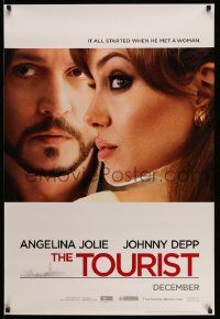 3s824 TOURIST teaser DS 1sh '10 von Donnersmarck, cool image of Johnny Depp & Angelina Jolie!