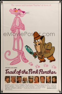 3s830 TRAIL OF THE PINK PANTHER 1sh '82 Peter Sellers, Blake Edwards, cool cartoon art!