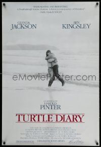 3s848 TURTLE DIARY 1sh '86 great image of Ben Kingsley & Glenda Jackson on the beach!